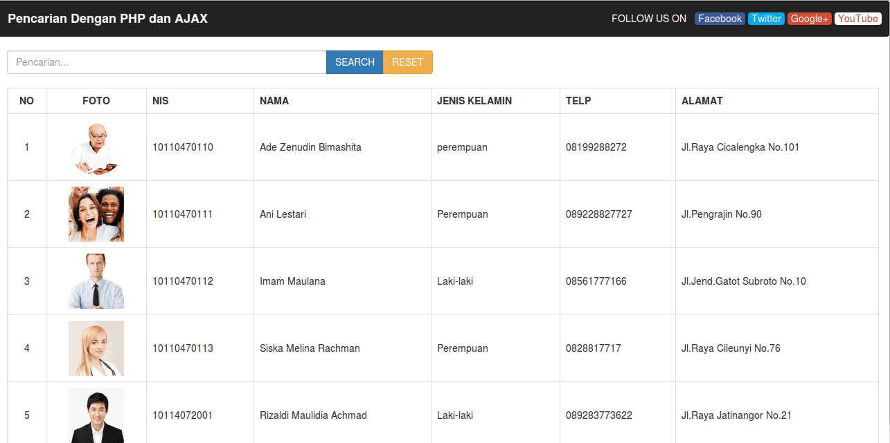 View - Cara Membuat Pencarian Tanpa Refresh Halaman dengan PHP dan AJAX