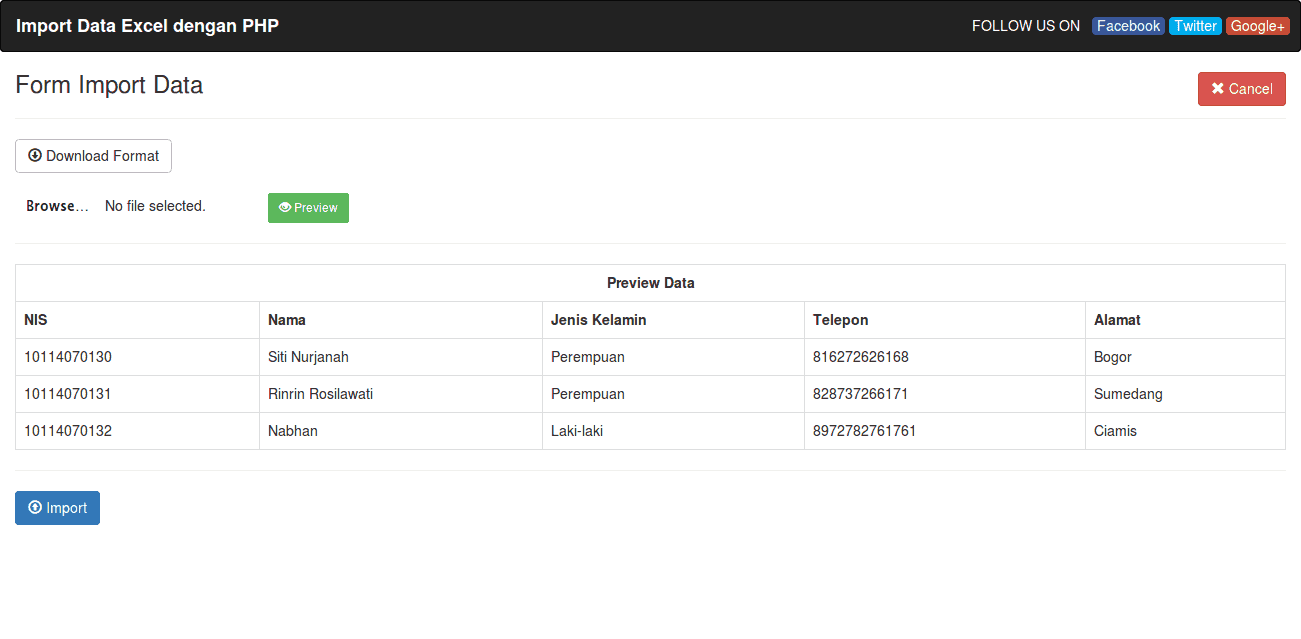 Form - Penjelasan - Penjelasan - Cara Membuat Import Data CSV dengan PHP dan MySQL