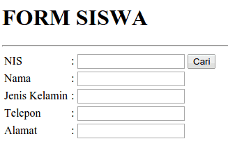 Form - Cara Membuat Pencarian Data dan Menampilkannya ke Textbox dengan Codeigniter