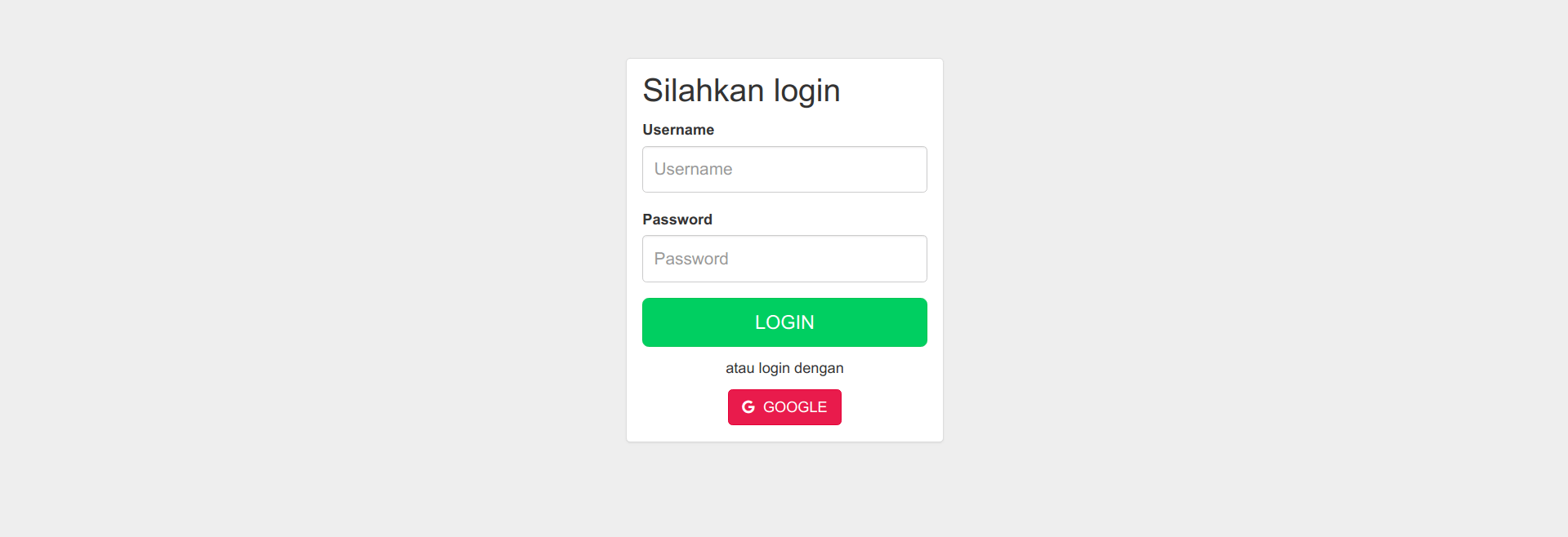 Form Login - Cara Membuat Form Login melalui Google dengan PHP dan MySQL