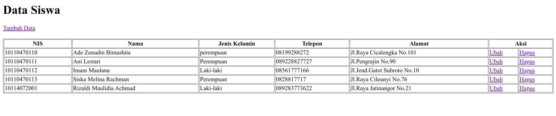 View - Cara Mudah Membuat CRUD dengan PHP dan MySQL