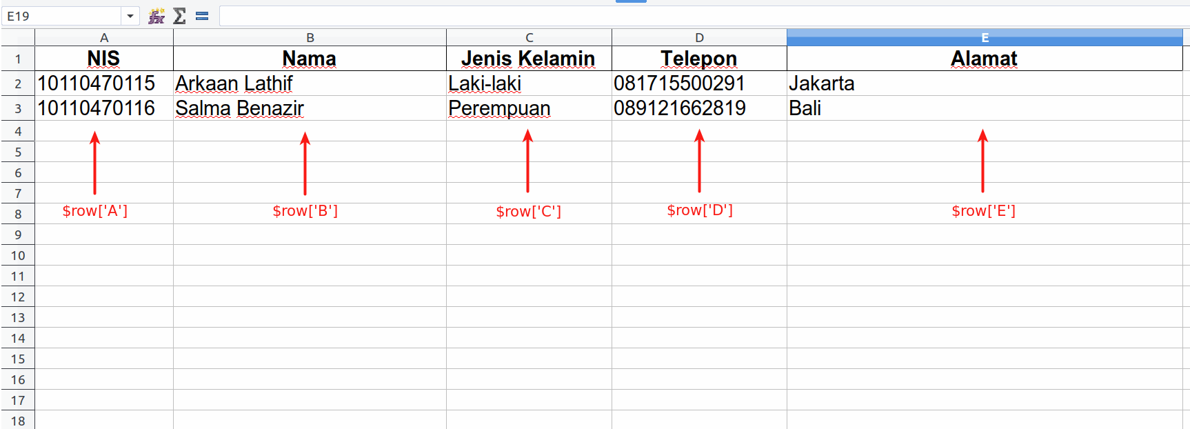 Format Import - Cara Membuat Import Data Excel dengan PhpSpreadsheet