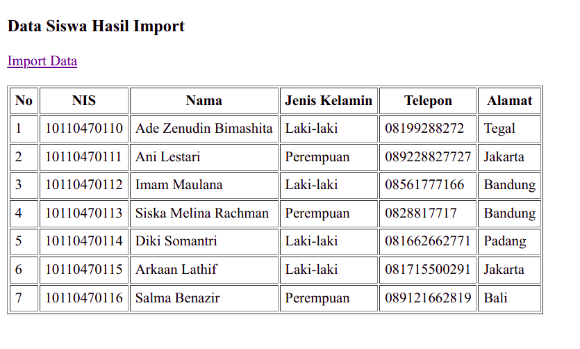 View - Cara Membuat Import Data Excel dengan PhpSpreadsheet